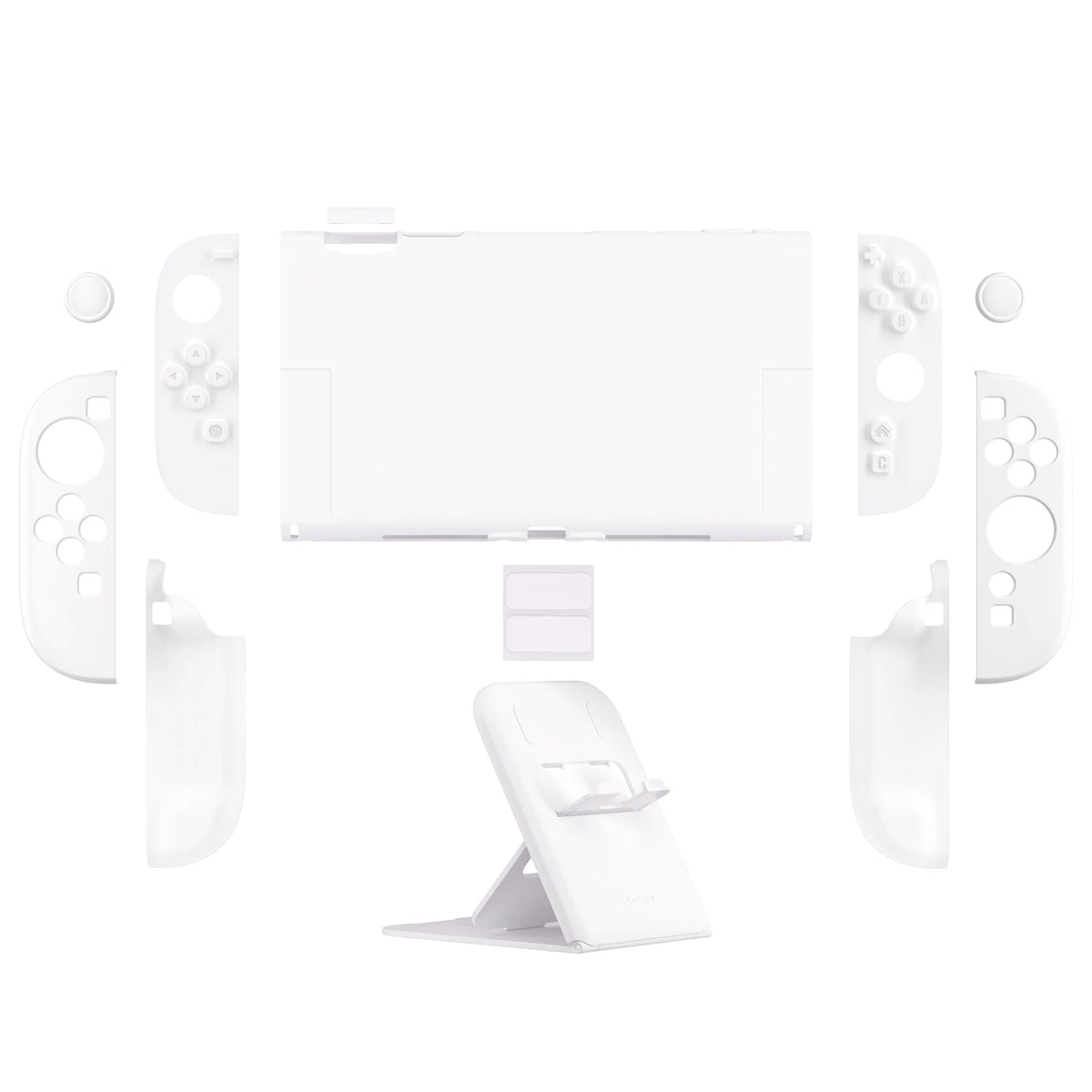 PlayVital Solid Color Protective Case for Nintendo Switch 2 Anti-Scratches Hard Shell Dockable Grip Cover with Foldable Stand