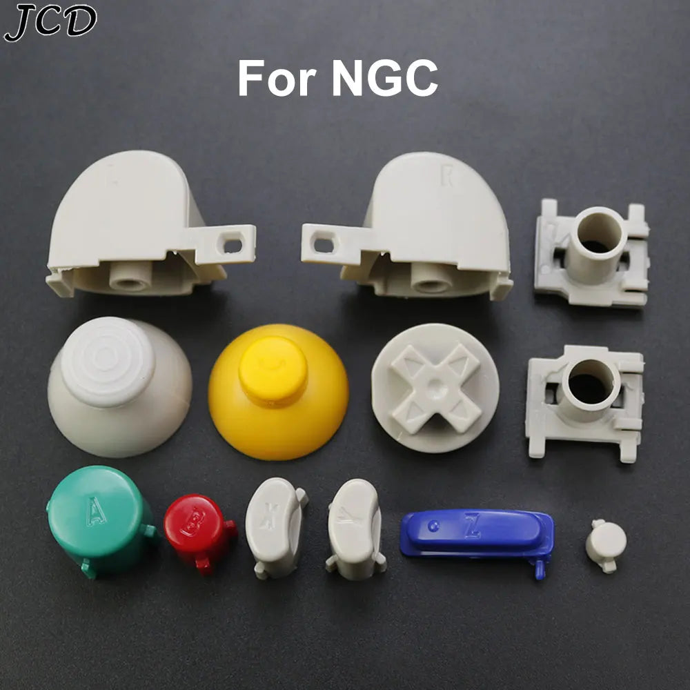 JCD Full Set L R ABXY Z Keypads Buttons for Nintend GameCube NGC Controller Game Colorful Keys Joystick Cover Thumb Grip Caps
