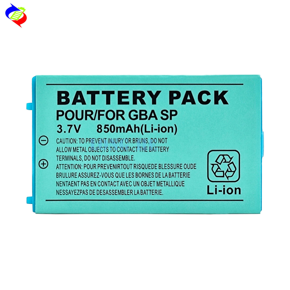 GBASP Battery 3.7V 850mAh Rechargeable Battery for Nintendo GBA SP Console Built-in Replacement Batterie with Screwdriver Tool