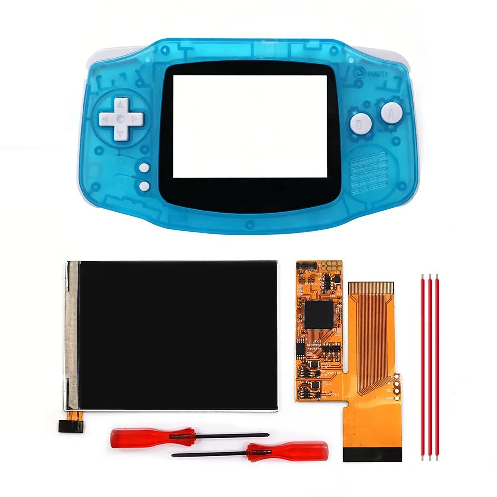 HISPEEDIDO For GBA V2 IPS LCD Backlight Kits With Pre-cut Shell 10 Levels High Brightness Adjustment for Game Boy Advance Consol