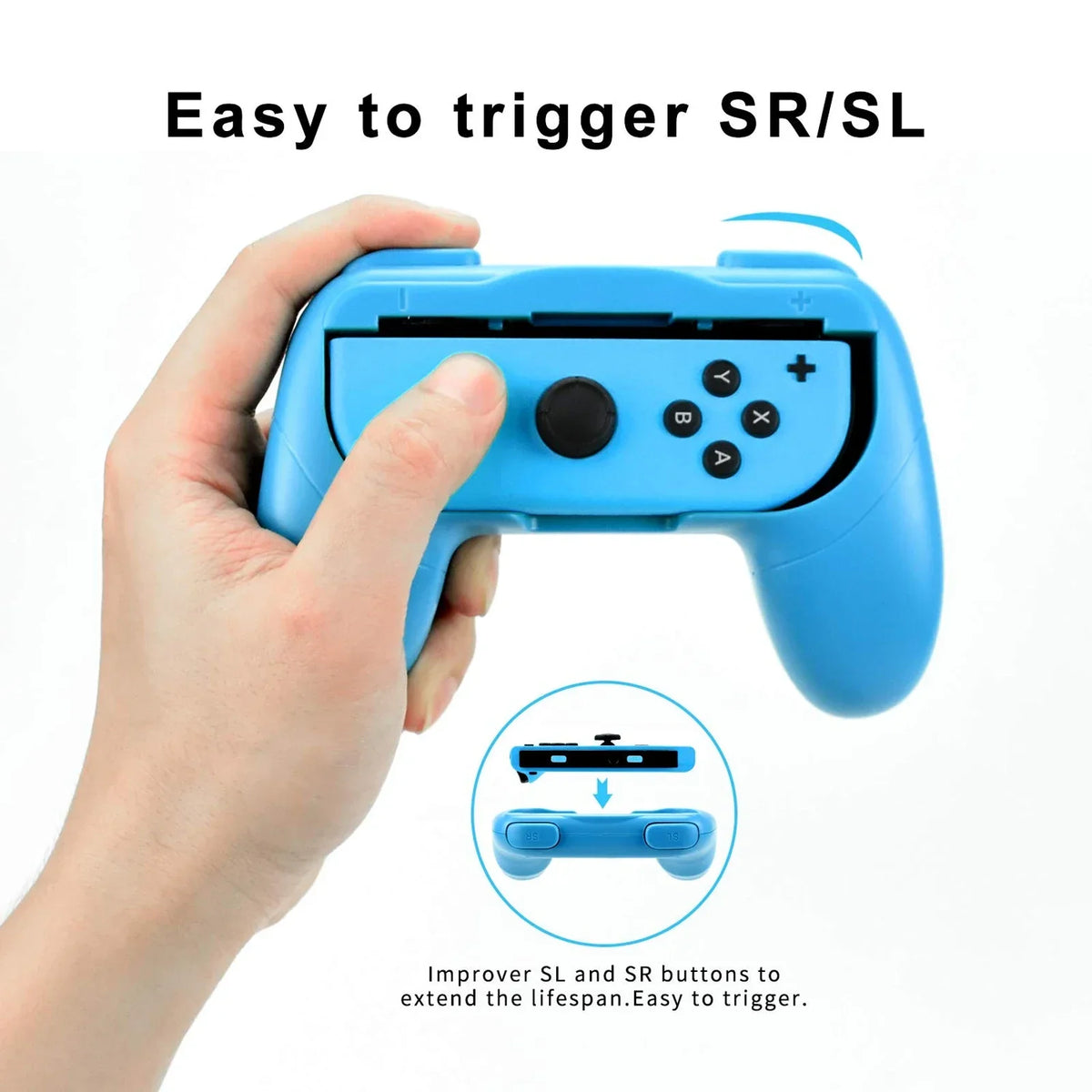 GAMINJA 2Psc Wear Resistant Handle Controller For Nintendo S