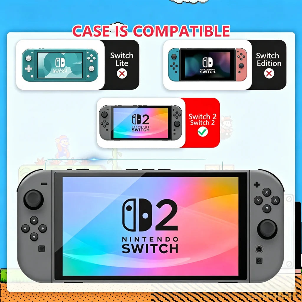 Cute Hard Shell Carrying Case for Switch 2 Portable Travel S