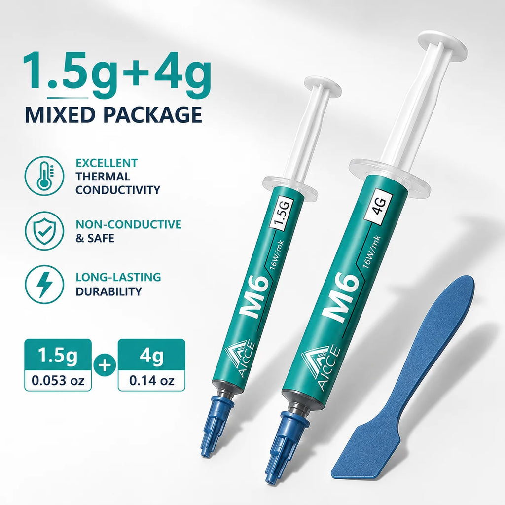 AICICE M6 16W/mK Thermal Grease High Performance Thermal Compound Non-Conductive CPU GPU Laptop Cooling Silicone Paste1.5/4/8g