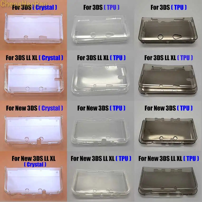 Plastic Crystal Hard Shell & TPU Silicone Sleeve For 2DS 3DS