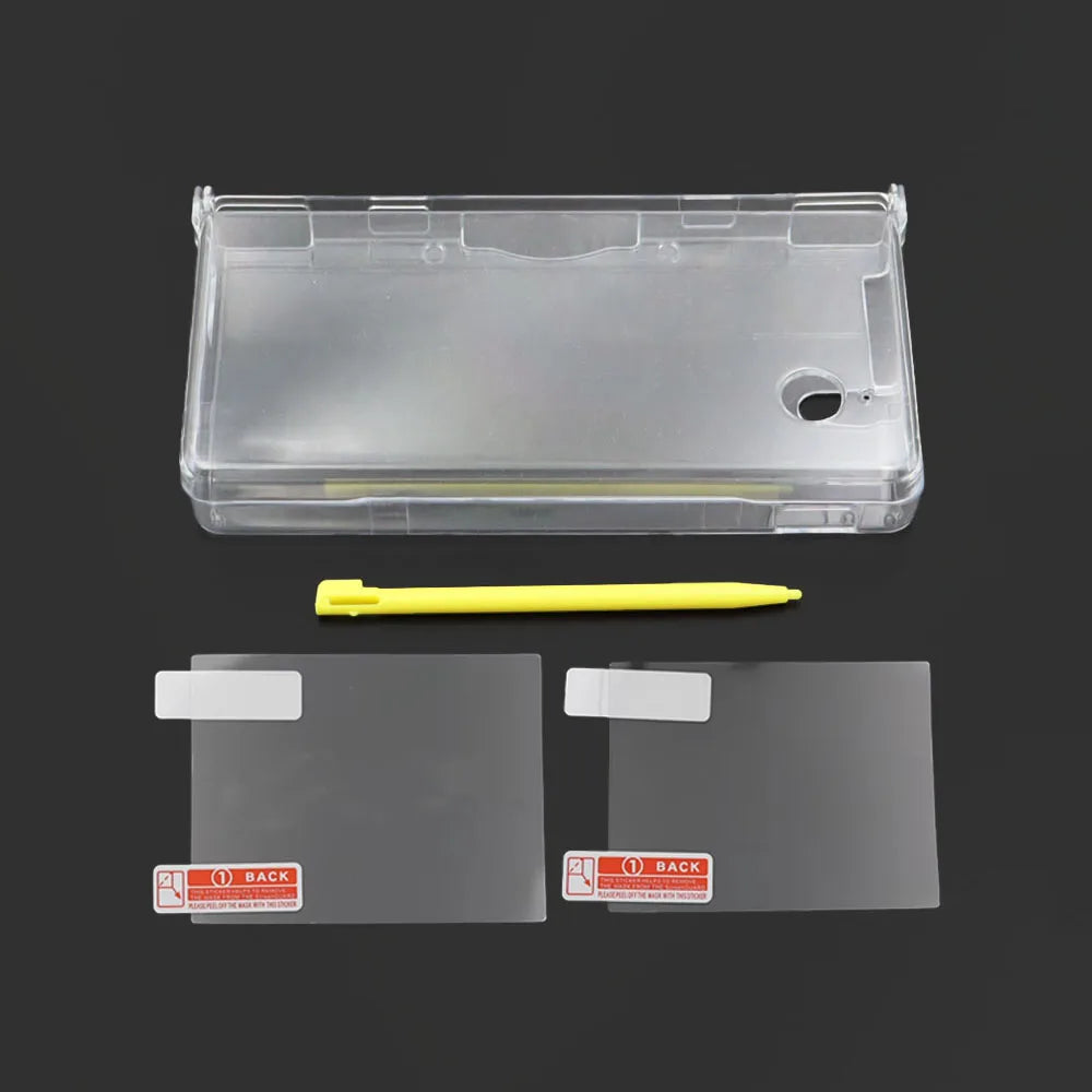 Clear Transparent Split Hard Case For NDSI Protective Cover Shell Screen Protector Film Stylus Touch Pen 1Set