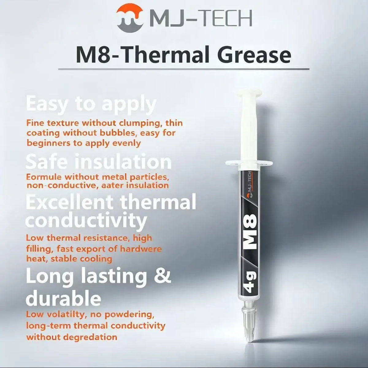 MJ-TECH M8 8W/mK Thermal Grease 4g/35g CPU GPU Cooling Therm