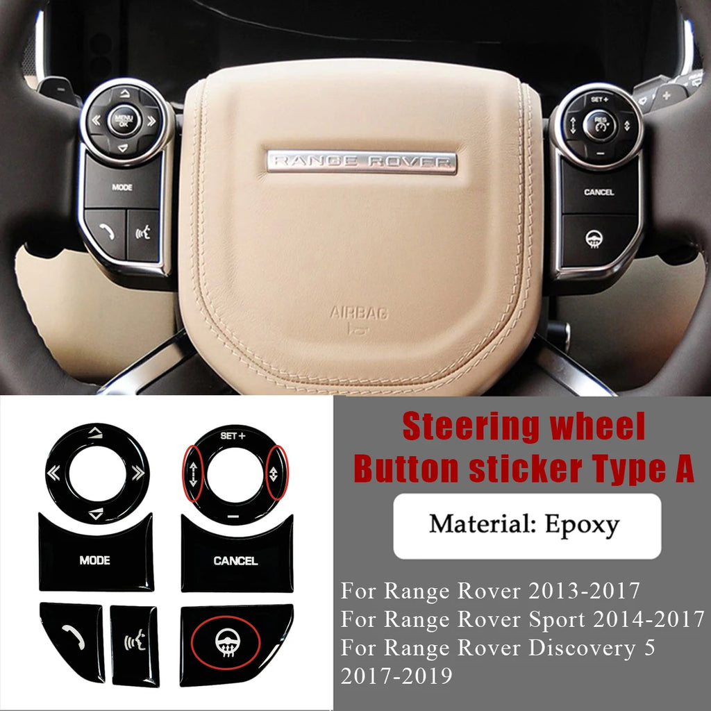 For Range Rover Sport Button Covers Vogue Interior Stickers for Land Rover Discovery 5 Climate Steering Wheel Refurbishment
