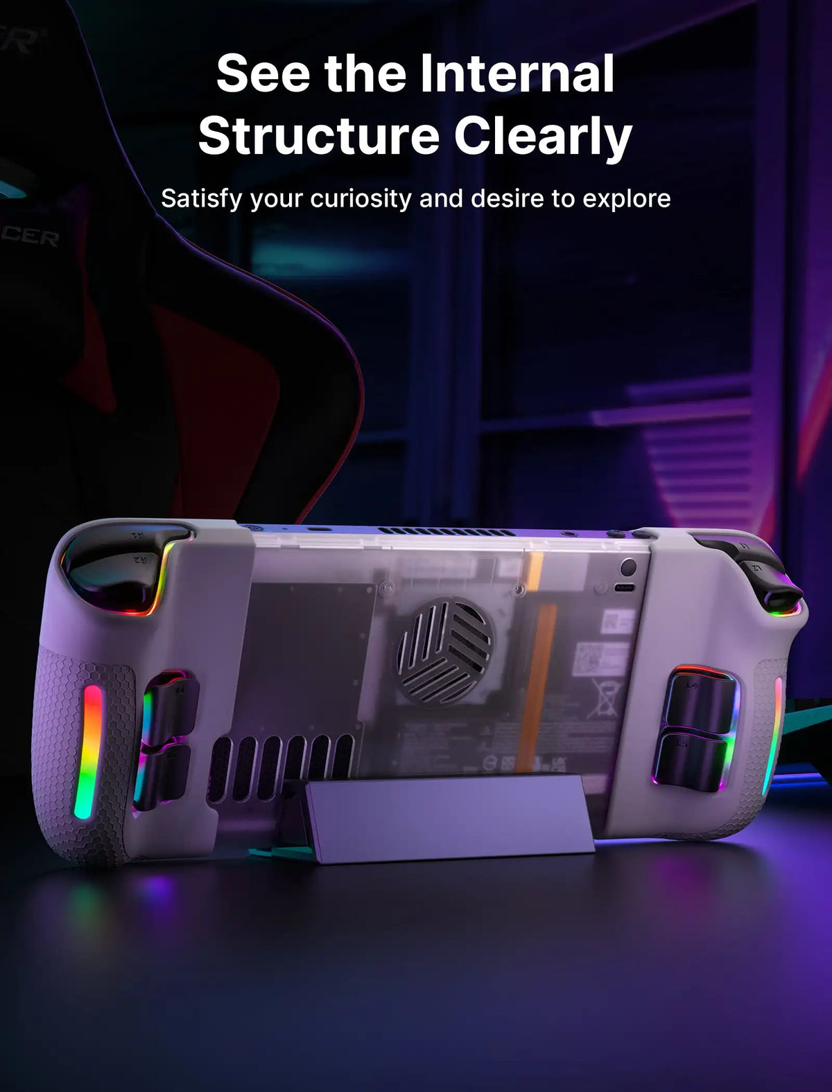Transparent Back Plate RGB Version for Steam Deck DIY Clear 