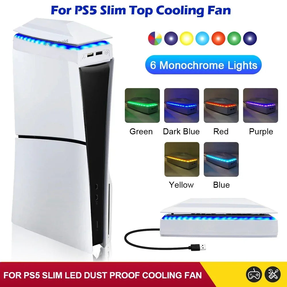 New Top Dust-proof Heat Dissipation Fan for PS5 Slim Console