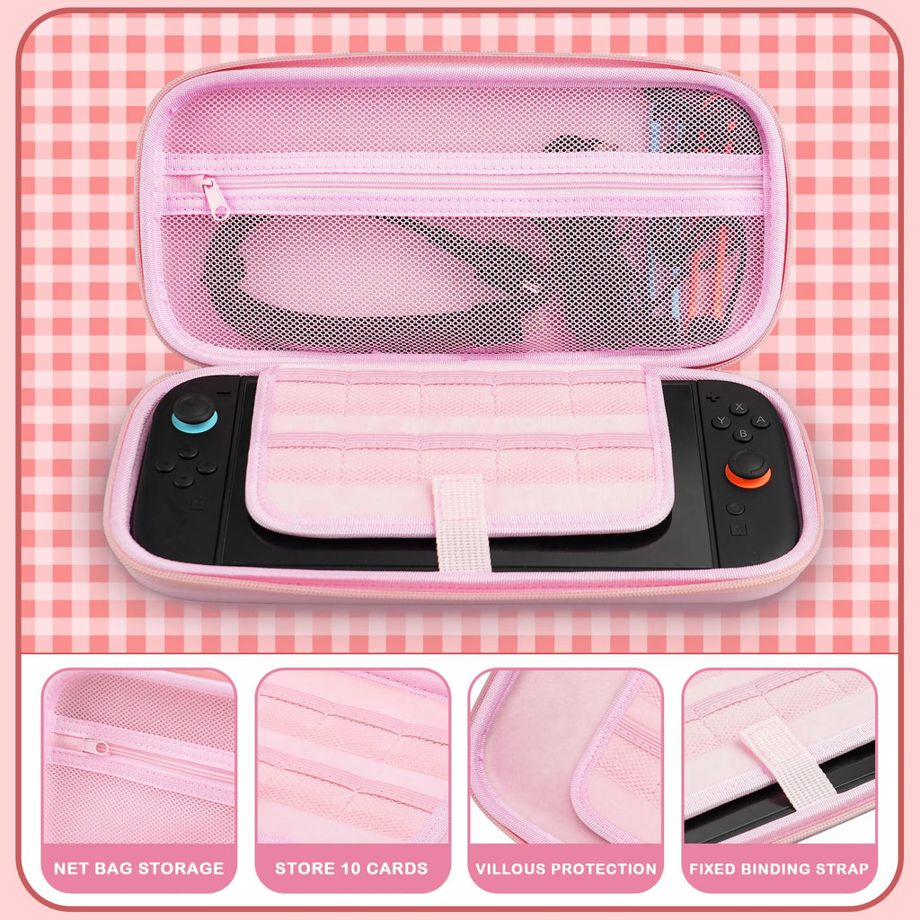 Pink Travel Case Accessories For Nintendo Switch 2 Cute Saku