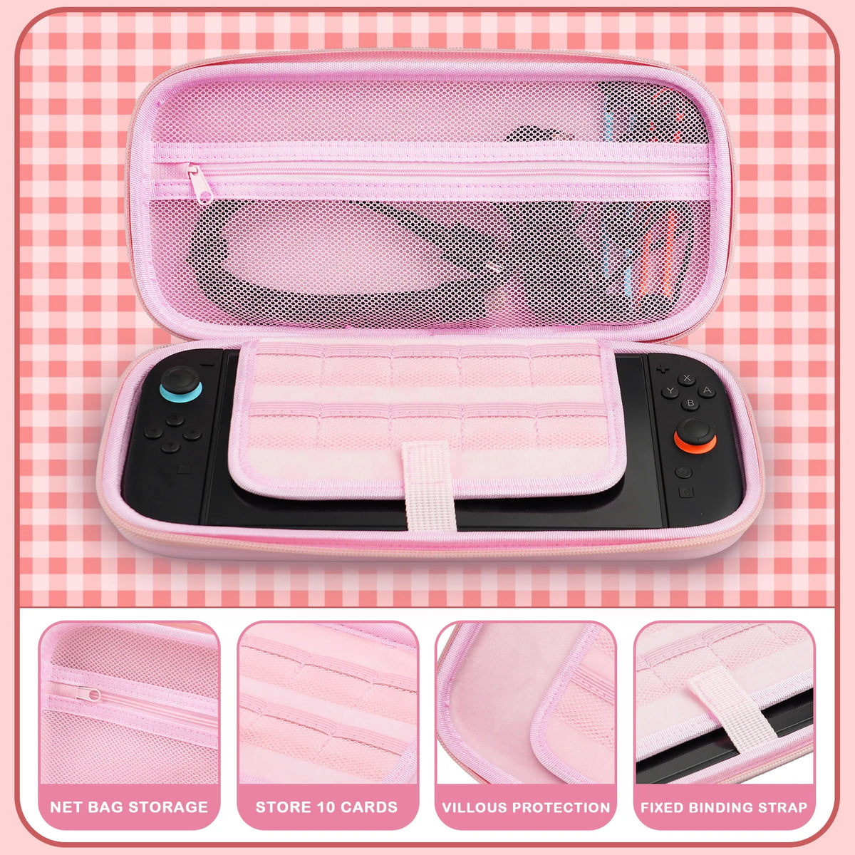 Pink Travel Case Accessories For Nintendo Switch 2 Cute Saku