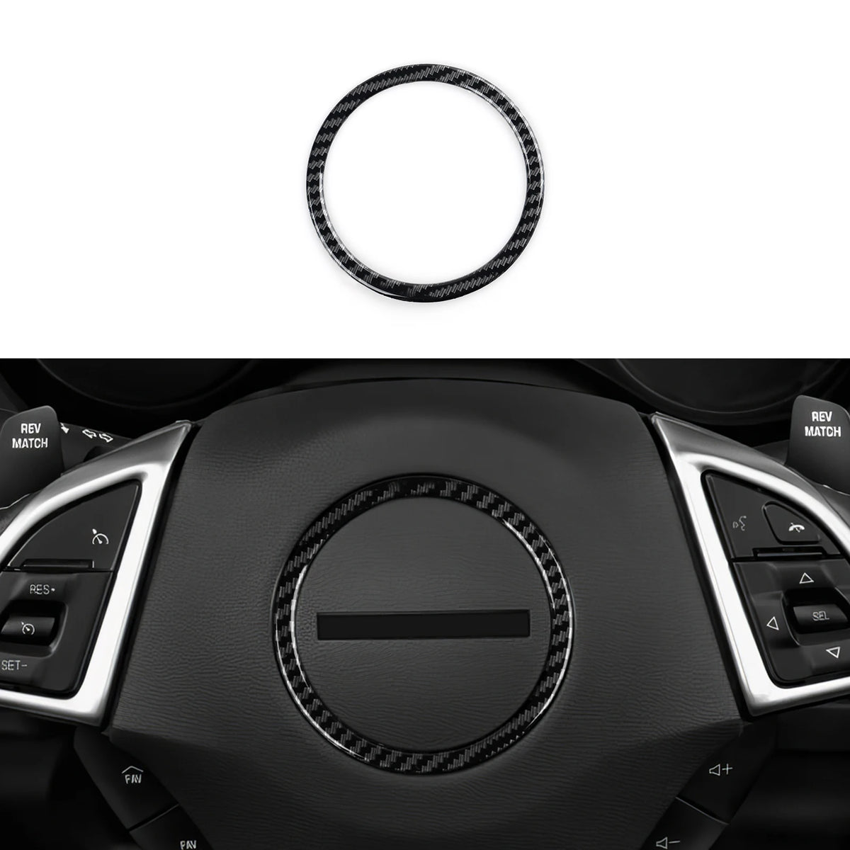 ABS Trim Car Steering Wheel Button Panel Cover Carbon Fiber Interior Sticker For Chevrolet Camaro ZL1 2016-2026 Accessories