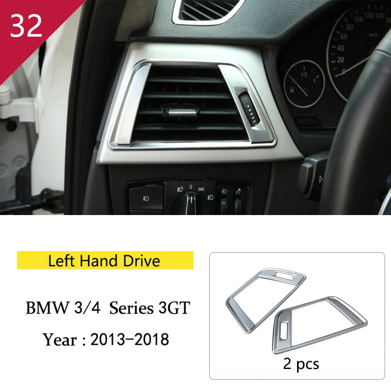 For BMW 3 4 Series 3GT F30 F32 F34 Car Styling interior Gearshift AC CD button Panel Door Armrest Decoration Cover Trim Sticker