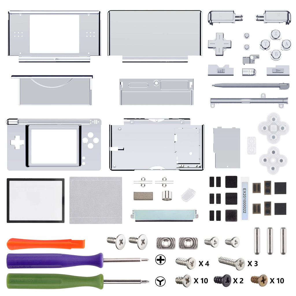 eXtremeRate Replacement Full Housing Shell for Nintendo DS Lite Case Cover with Buttons Screen Lens for NDSL - Single Series