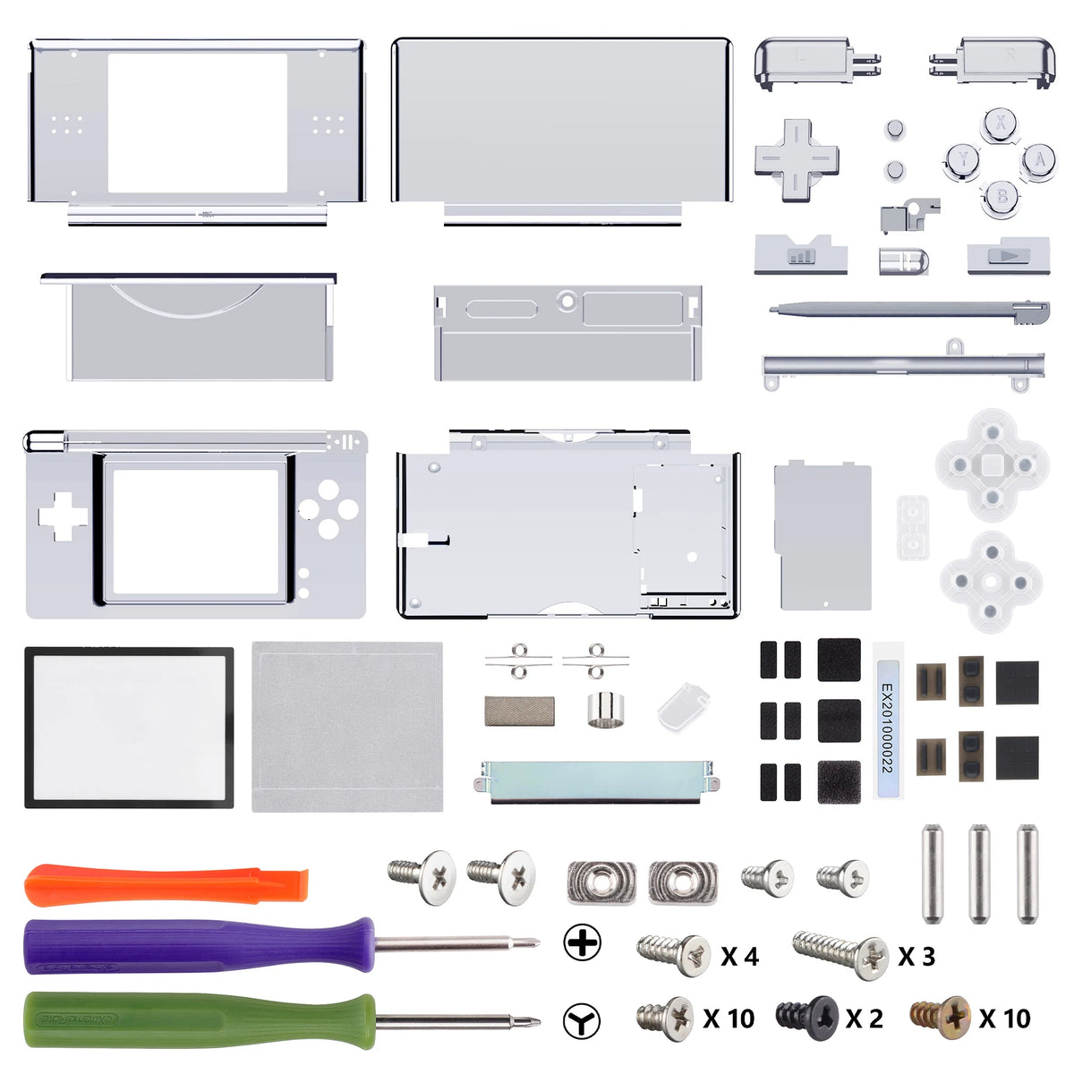 eXtremeRate Replacement Full Housing Shell for Nintendo DS Lite Case Cover with Buttons Screen Lens for NDSL - Single Series