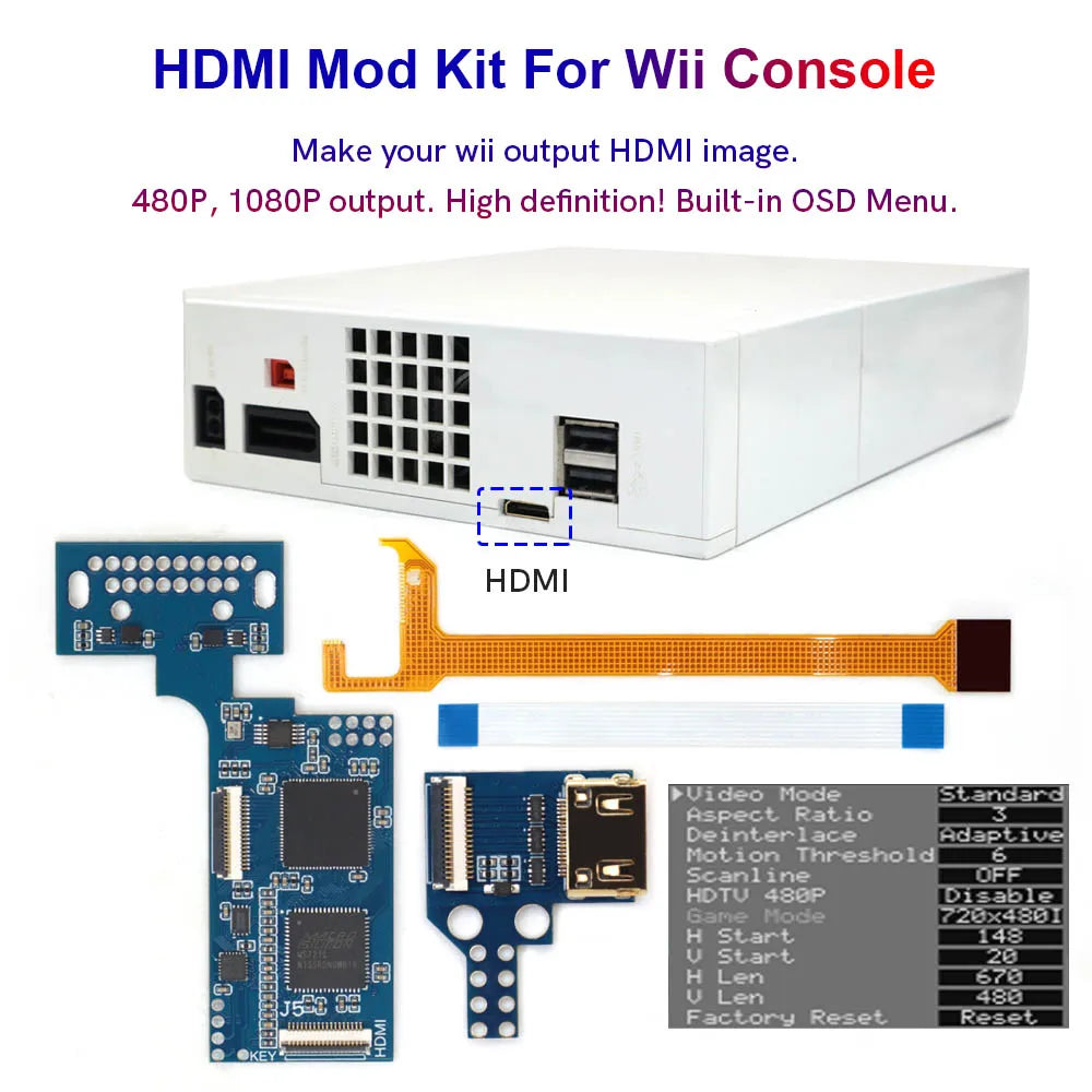 480P 1080P For Wii HDMI Kit Imbeded Digital To Digital HD TV