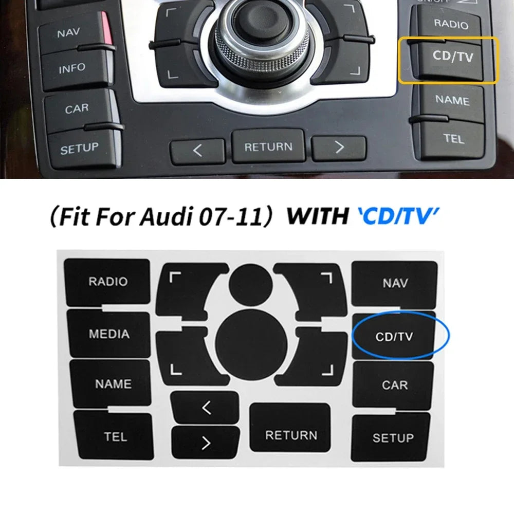 For Audi A6 C6 Button Sticker Interior Replacement Parts Button Repair Trim For Audi A6 4F 2004-2011 Climate Control Panel Cover