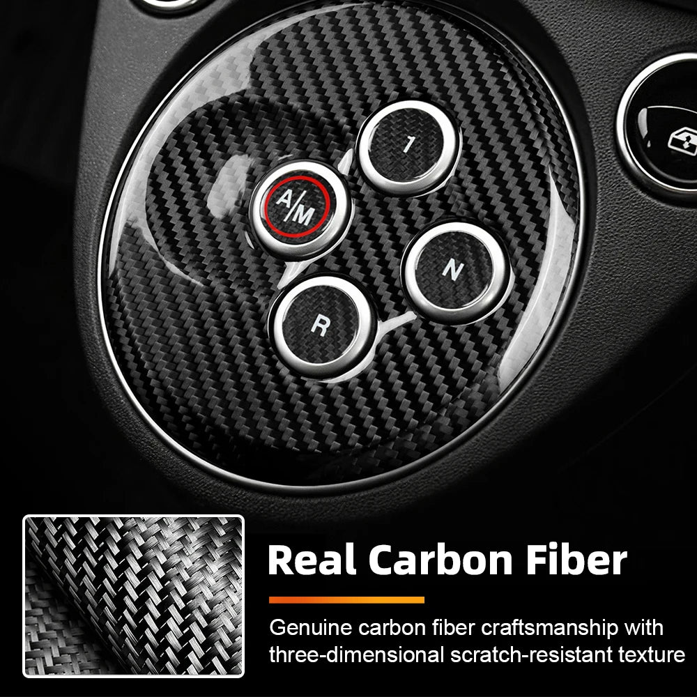 Carbon Fiber Car Gear Shift Button Switch Cover Sticker For 