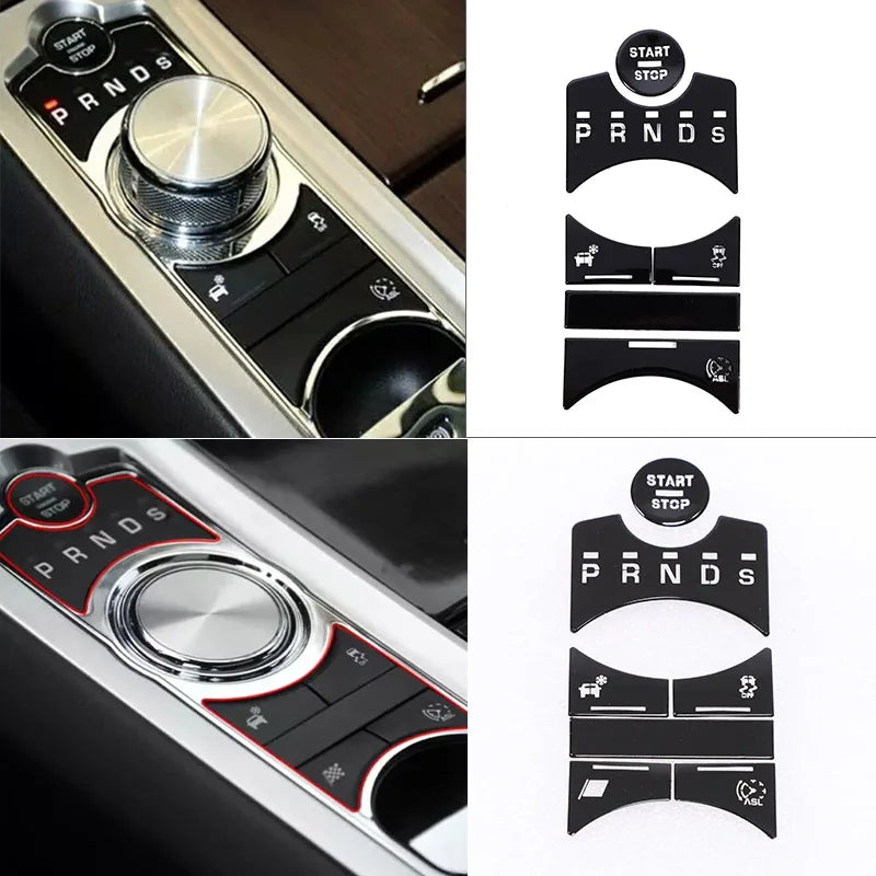 For Jaguar XF XJ 2010-2019 Black Button Stickers Black Cover