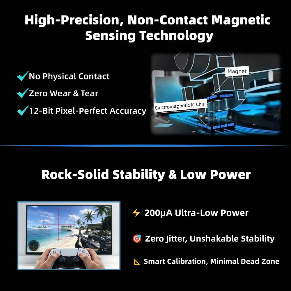 K-SILVER JS13 PRO+ TMR Joystick Hall Effect for PS5 Edge Dua
