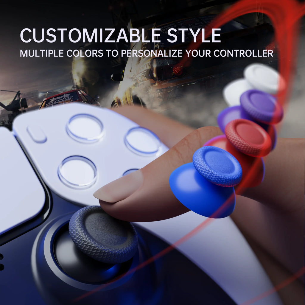 eXtremeRate Black 2 Pairs Universal Replacement Thumbsticks 