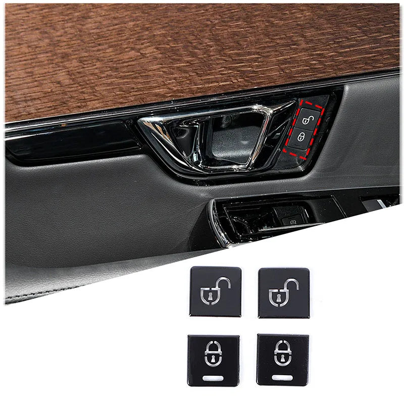 For Jaguar XF XJ 2010-2019 Black Button Stickers Black Covers For Jaguar Car Accessories Interior AC Gear Switch Repair Decals