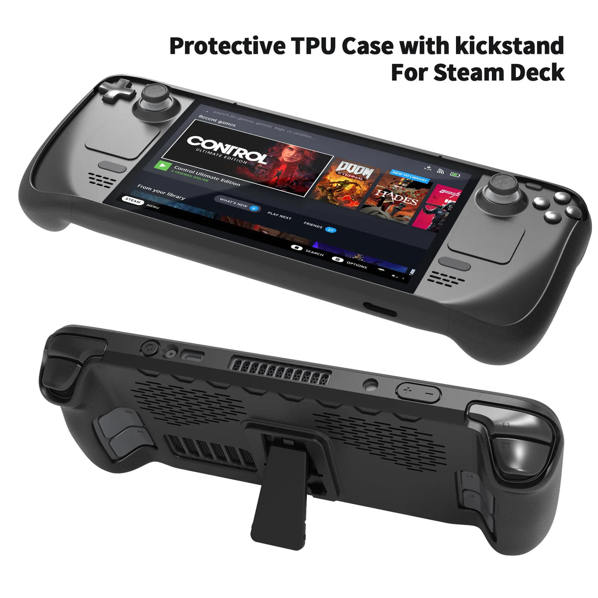 JYS-SD009 Steam Deck Protective Case Kit TPU Case + Stand + 