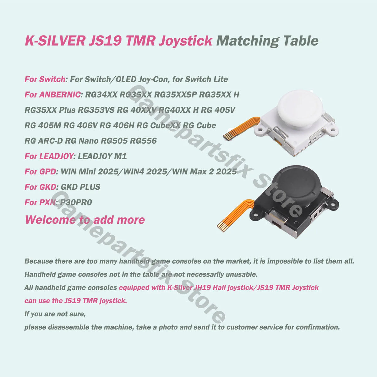 2/4/10pcs K-SILVER JS19 TMR Electromagnetic Joystick for Swi
