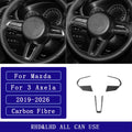 For Mazda 3 Axela 2019-2026 Carbon Fiber Steering Wheel Butt