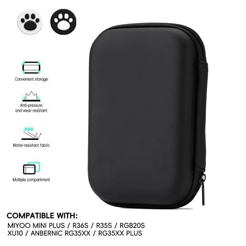 For R36S/R35XX Game Console Storage Bag EVA Hard Portable Protective Case Accessories R36S Silicone Cover Screen Protector Film