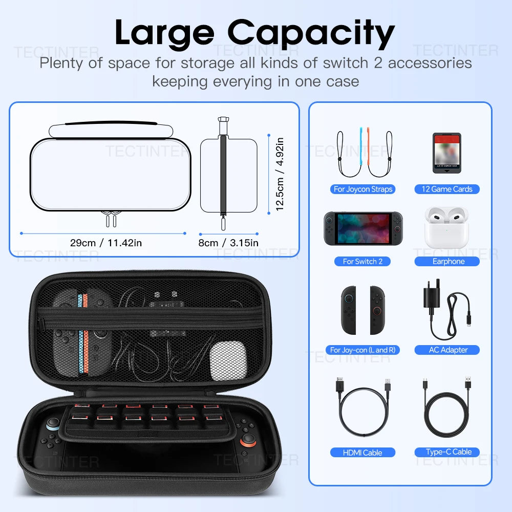 Large Storage Bag for Nintendo Switch 2 Console Portable Tra