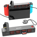 D1100C Wireless Remote Game Card Reader for Nintendo Switch Lite OLED 8-in-1 Game Card Holder RF433M Remote Control Switch Dock