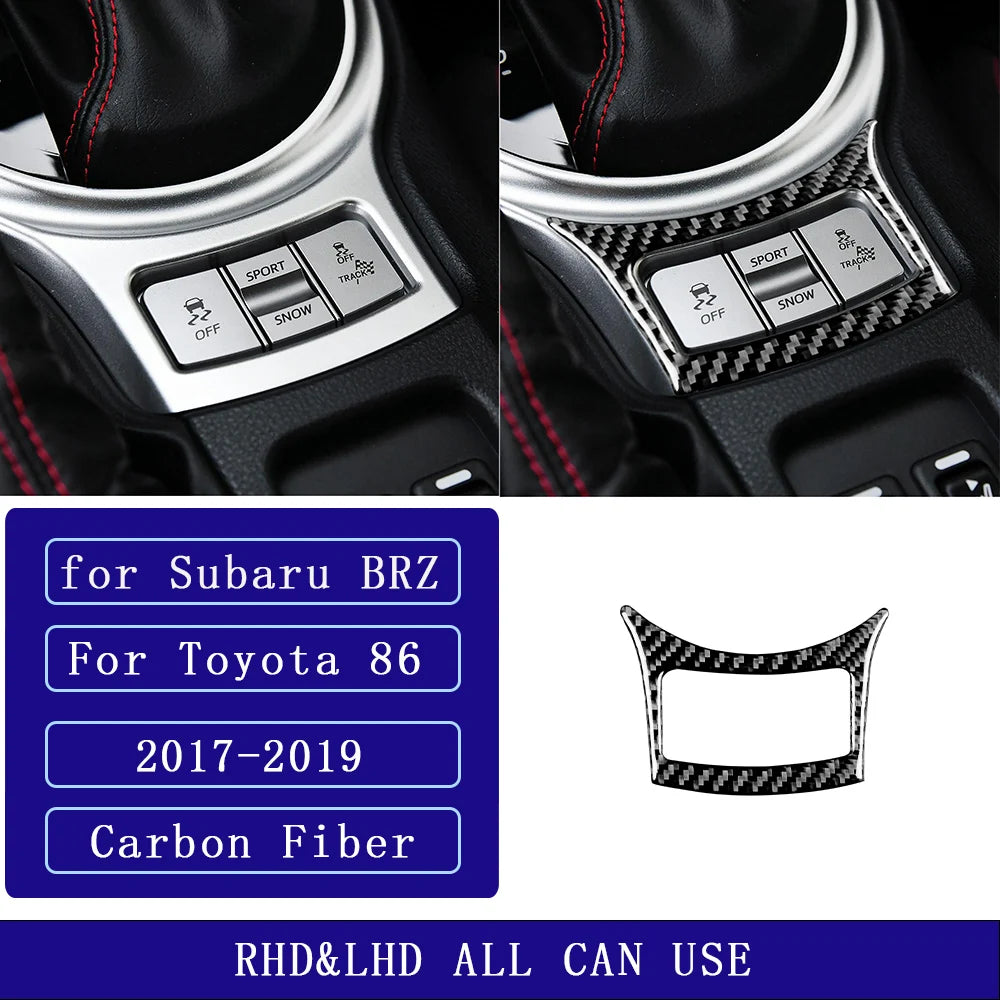 For Subaru BRZ Toyota 86 GT86 17-19 Carbon Fiber Center Console OFF Button Frame Car Interior Accessories Decorative Sticker