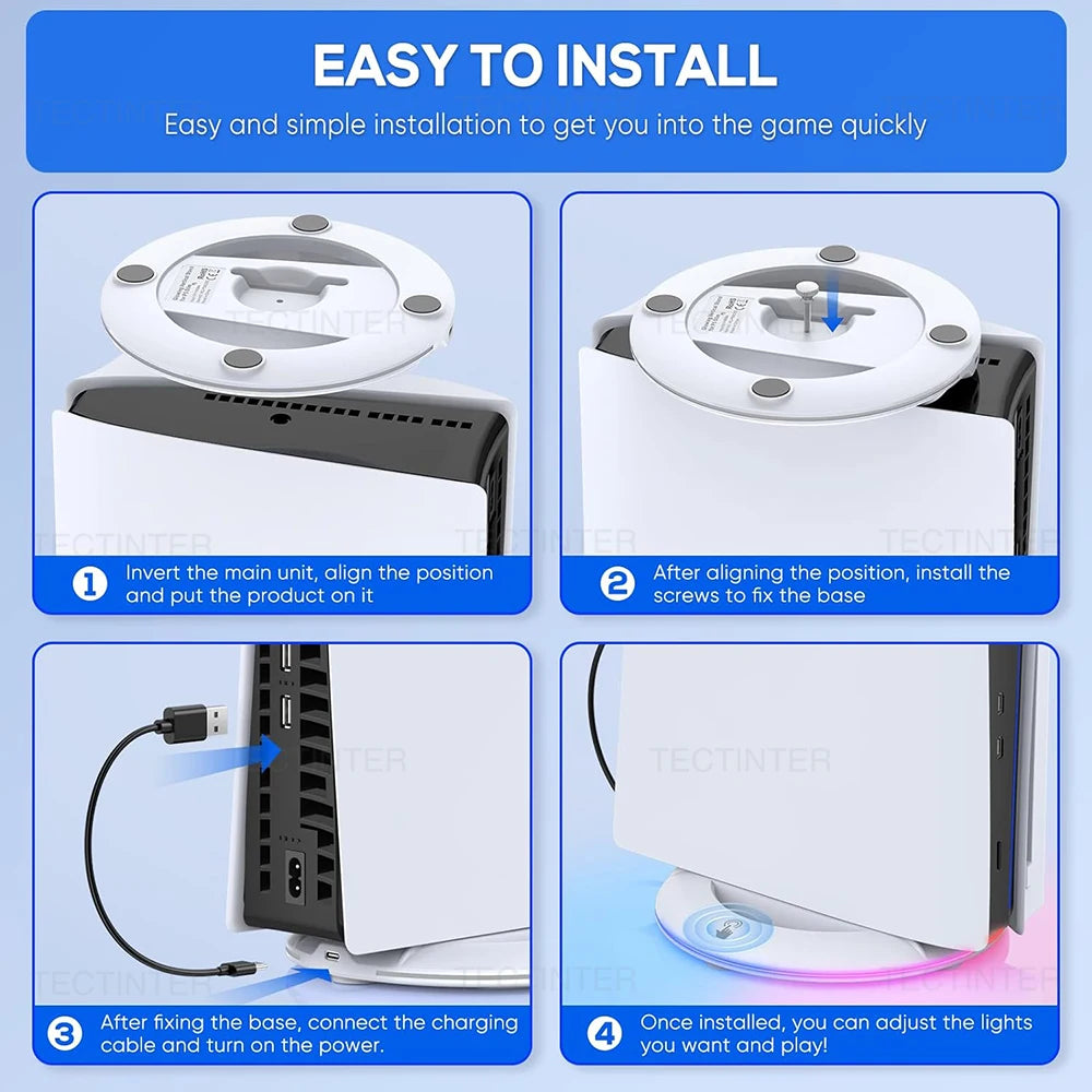 Vertical Cooling Stand with RGB Light for PS5 Slim Disc/Digi
