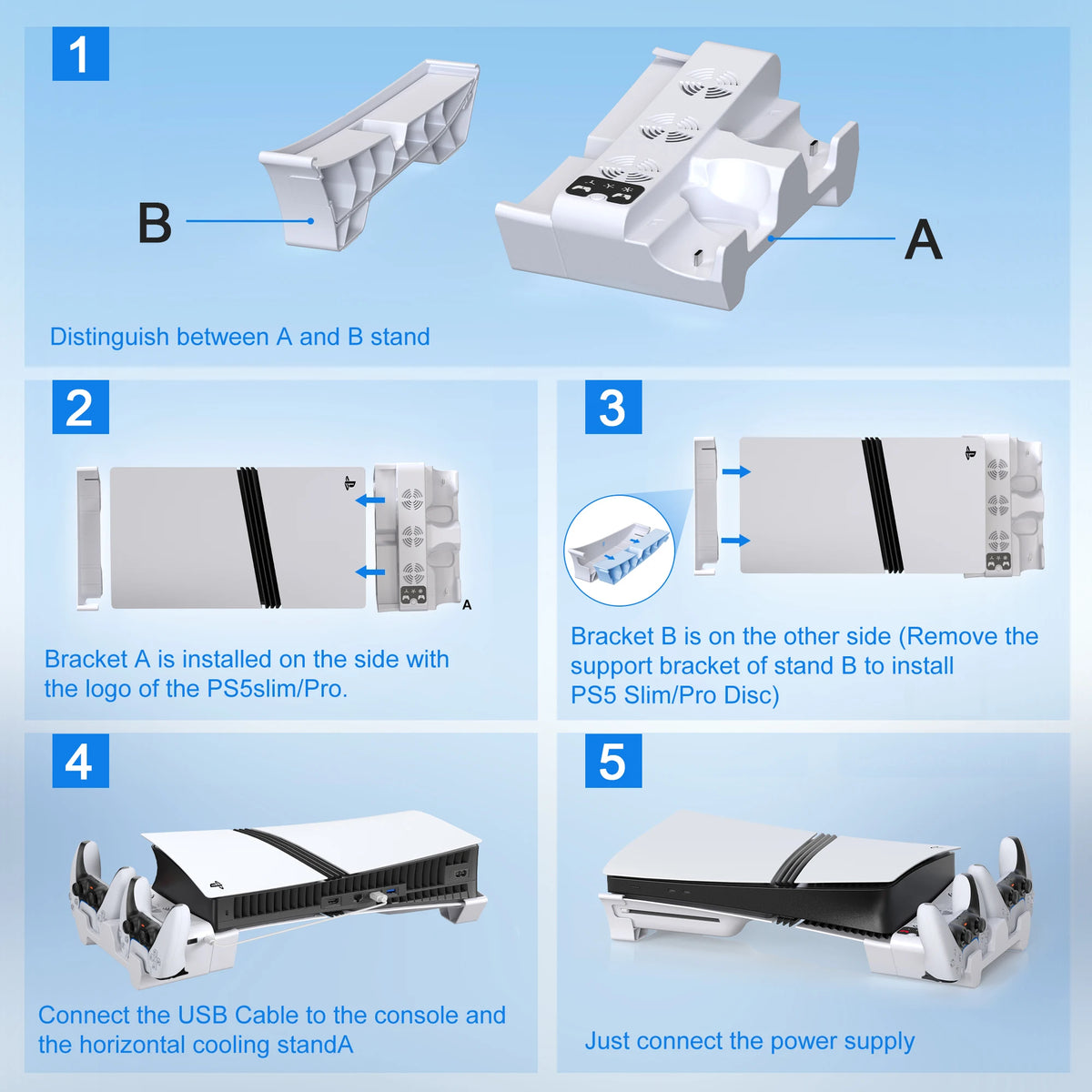 Horizontal Cooling Stand with Controller Charging Station fo