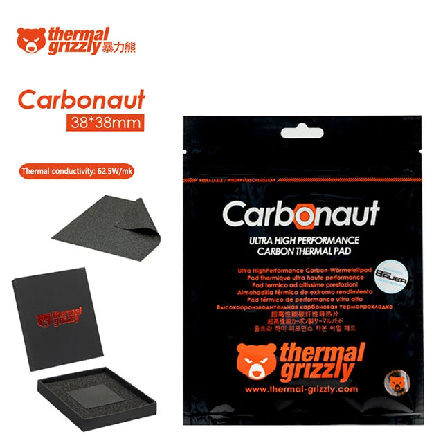 Thermal Grizzly Carbonaut 0.2mm Carbon Thermal Pad Non-Adhesive Flexible Reusable CPU/GPU/PS4/Motherboard Thermal Silicone Pad