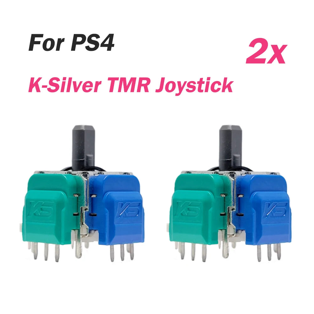 2/10pcs K-Silver JS13 PRO+ TMR Joystick for PS4 DUALSHOCK 4 Analog Stick Hall Joystick No Drift Replacement Thumbstick Grip Cap