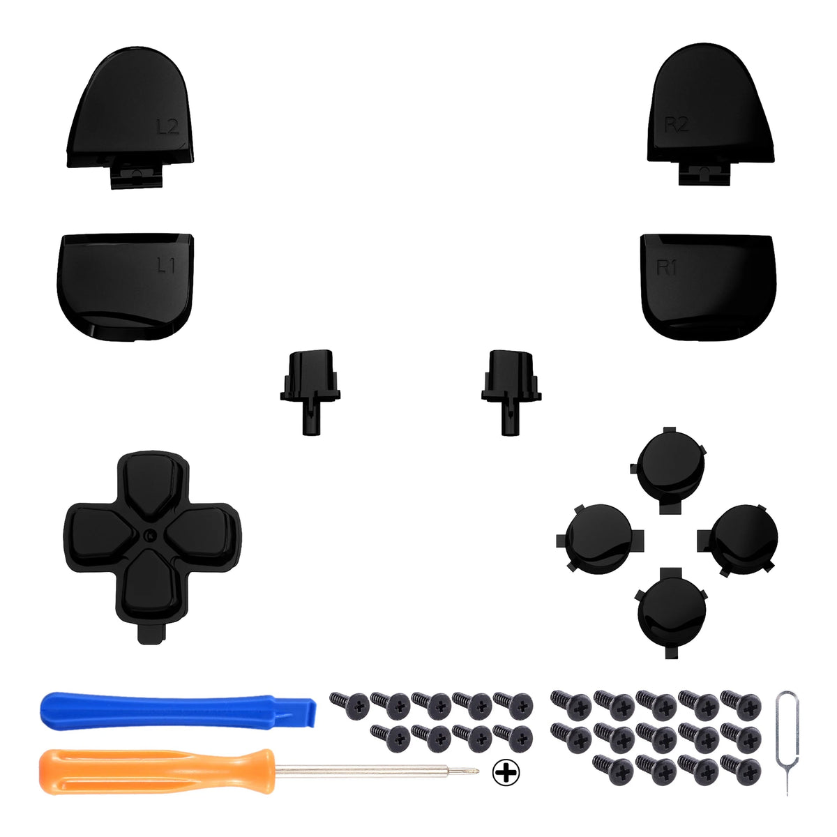 eXtremeRate Replacement D-pad R1 L1 R2 L2 Triggers Face Buttons Full Set Buttons For ps5 Controller BDM-030/040/050/060