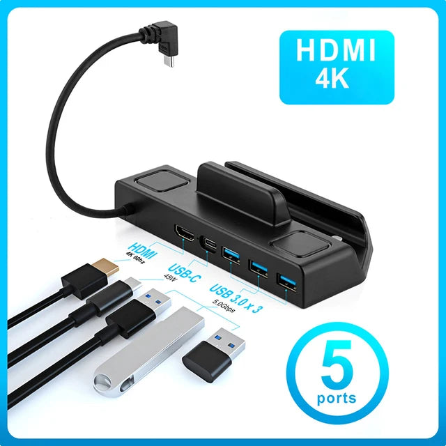 Steam Deck Docking Station TV Base Stand Hub Holder Dock USB C to RJ45 Ethernet 4K 60HZ HDMI-compatible Steam Deck Dock Console