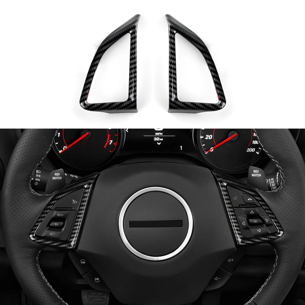 ABS Trim Car Steering Wheel Button Panel Cover Carbon Fiber Interior Sticker For Chevrolet Camaro ZL1 2016-2026 Accessories