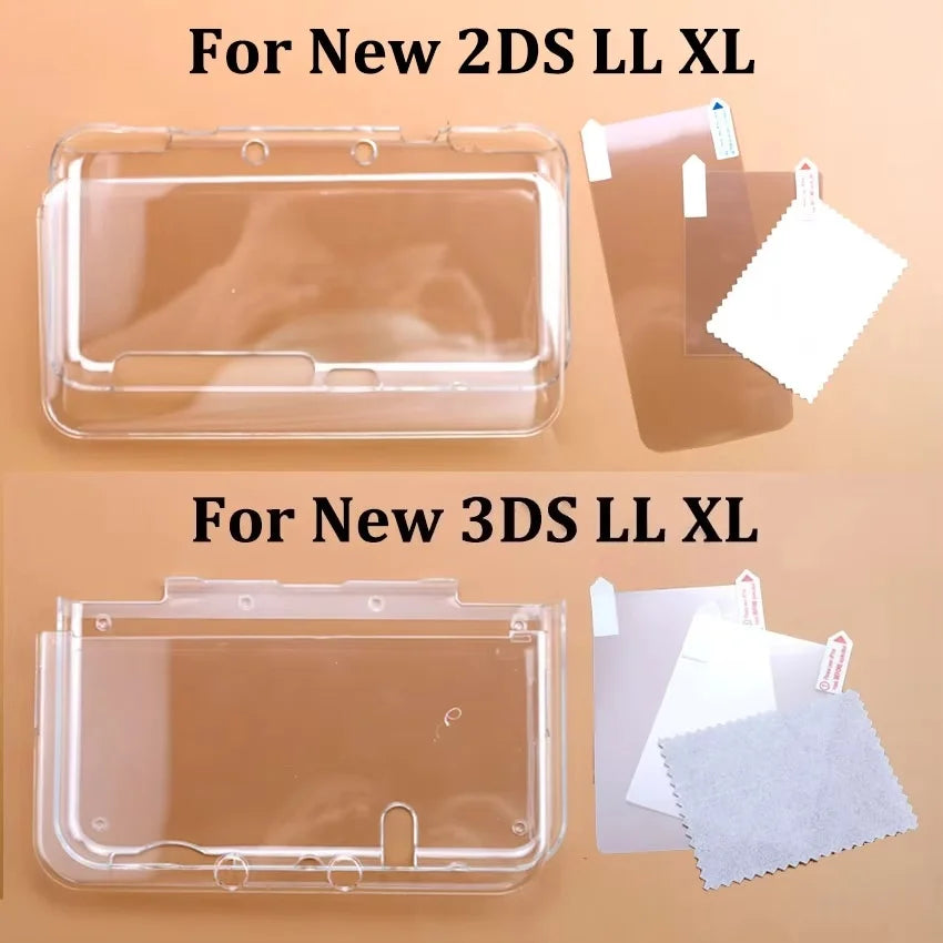 For New 2DS 3DS XL LL Clear Split Shell Transparent Protecti