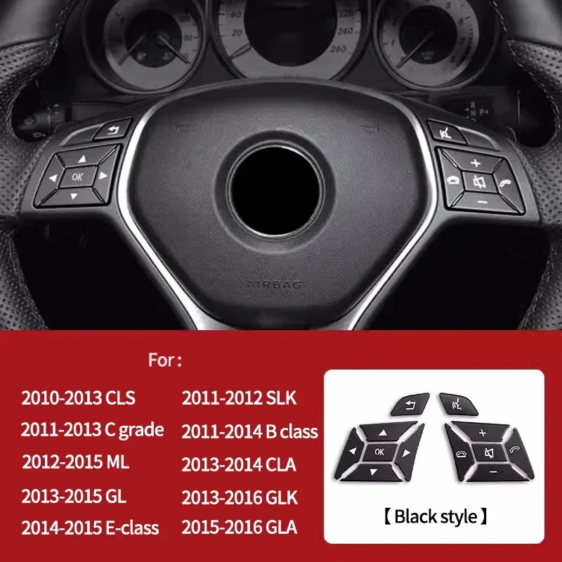 Car steering wheel button decorative protection sticker For Mercedes Benz A C B E G S Class GLC CLS GLA CLA SLK GLE GLK ML GL