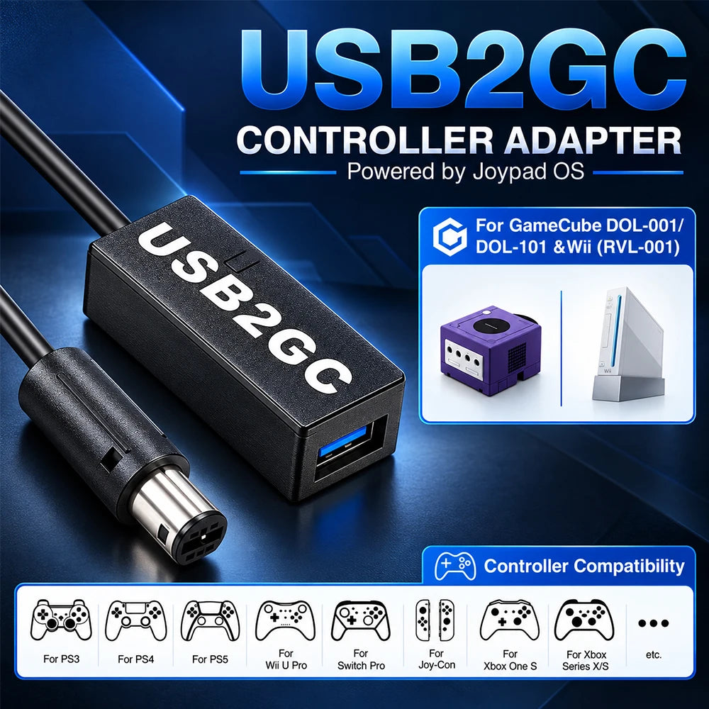 USB2GC USB Controller to NGC Adapter for GameCube Console Co
