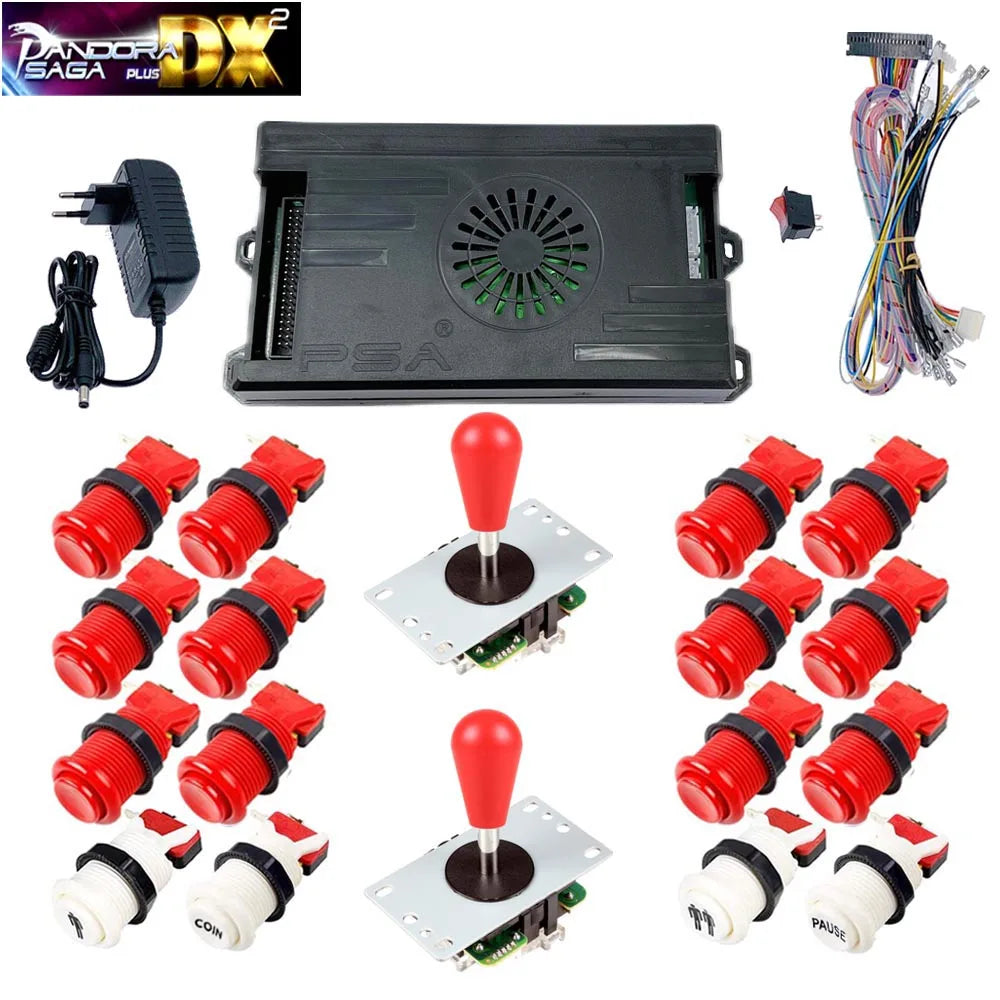 9800 in 1 Pandora Saga DX 2 Plus Arcade Box DIY Kit 8 Way Joystick American Style Push Button Game Console Cabinet Bartop
