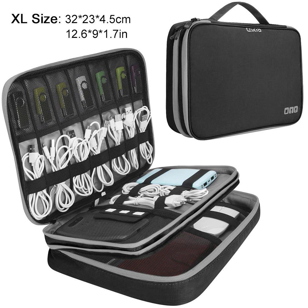 Portable Electronic Accessories Travel case Cable Organizer Bag Gadget Carry Bag for iPad Cables Power USB Flash Drive Charger