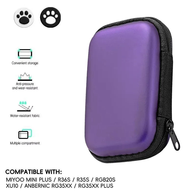 For R36S/R35XX Game Console Storage Bag EVA Hard Portable Protective Case Accessories R36S Silicone Cover Screen Protector Film