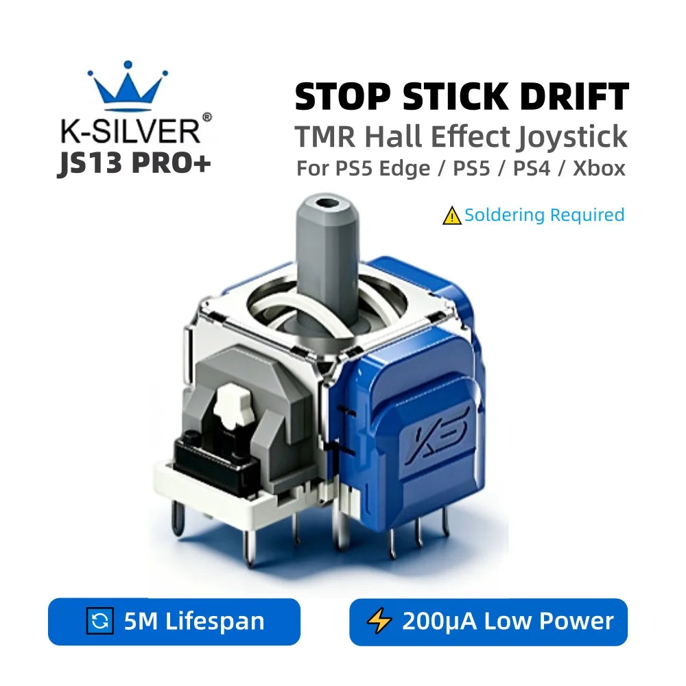 K-SILVER JS13 PRO+ TMR Joystick Hall Effect for PS5 Edge Dua