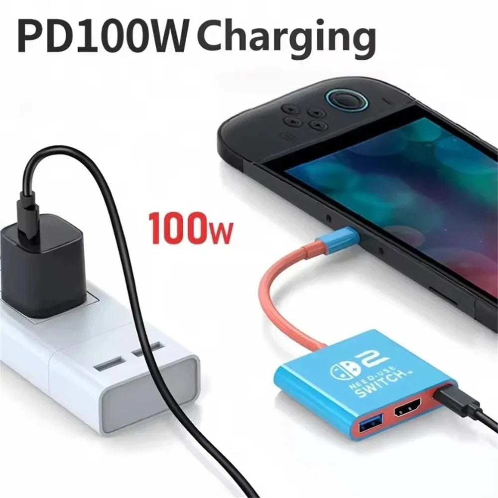 3 In 1 USB C HUB Type C to HDMI PD100W Charge Docking Statio