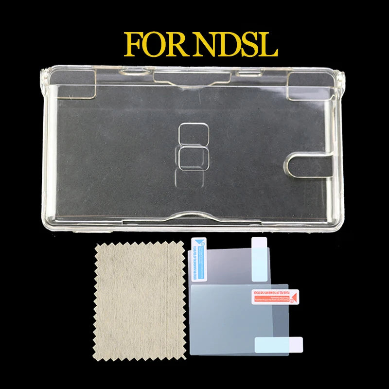 1Set Plastic Clear Crystal Shell Skin Case Cover For DSL NDS Lite NDSL For DSi NDSi XL LL Console W/ Screen Protective Film