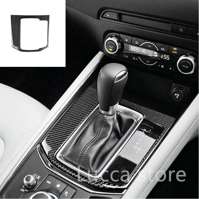 For Mazda CX-5 CX5 2017 2018 Electronic Handbrake Knob Button Panel Cover Trim Sticker Carbon Fiber Interior Auto Assesories